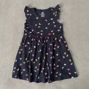 H&M Navy Dress with Multicolor Butterfly Print